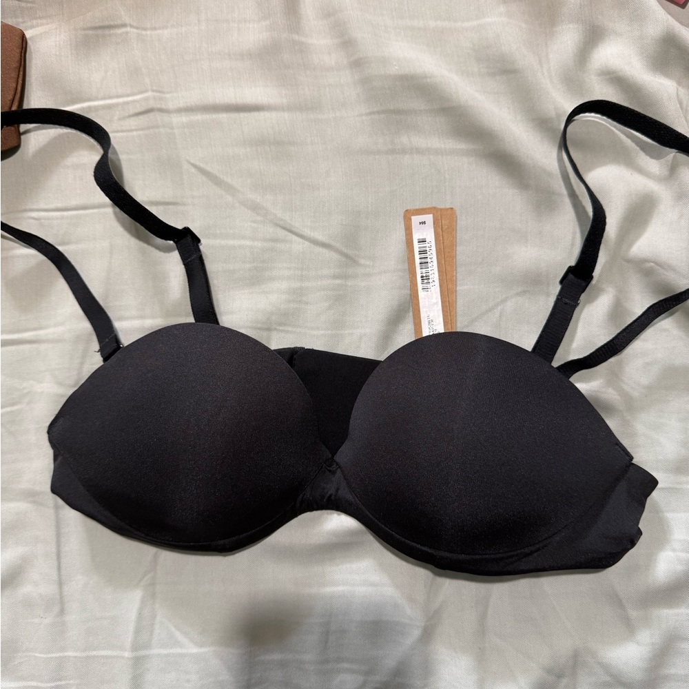 SKIMS Black Strapless Convertible Padded Bra